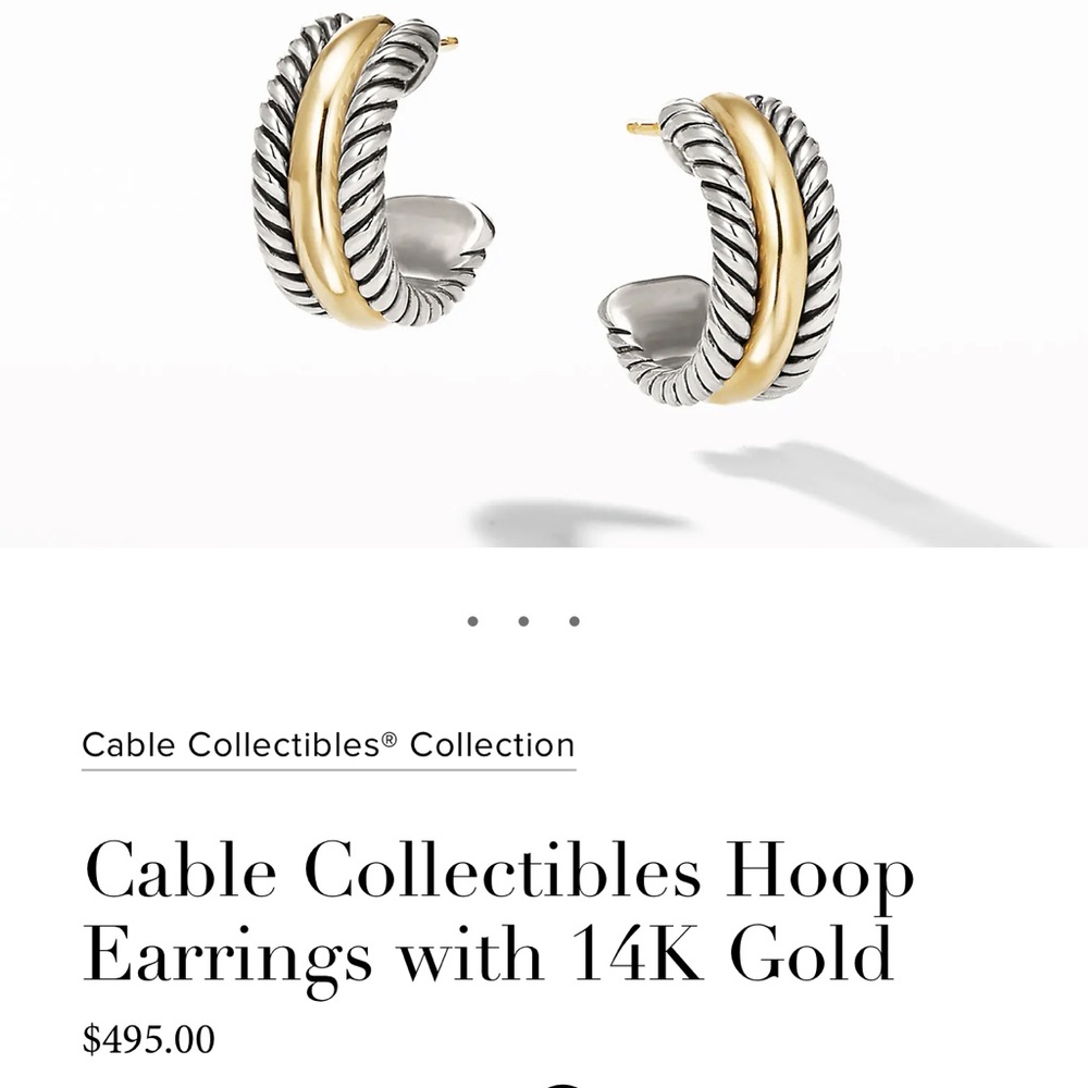 David Yurman Cable Collectibles Hoop Earrings with 14K Gold